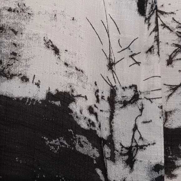 Abstract Black White Boxy Boho Lagenlook Artsy Lightweight‎ Lined Maxi Dress OS - Picture 5 of 13